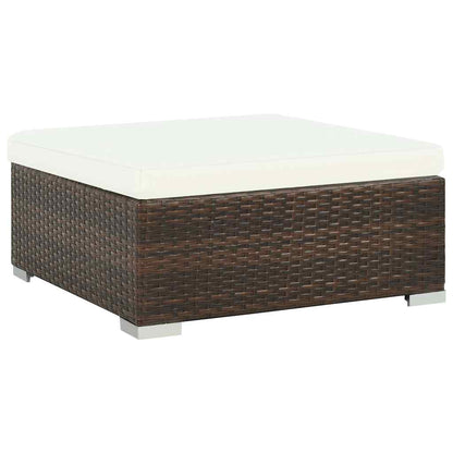 6 Piece Garden Lounge Set with Cushions Poly Rattan Brown
