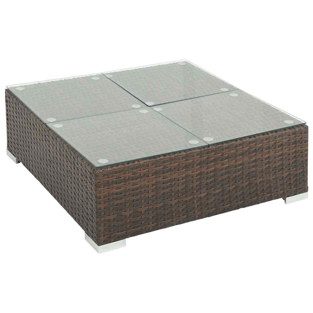 6 Piece Garden Lounge Set with Cushions Poly Rattan Brown