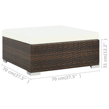 6 Piece Garden Lounge Set with Cushions Poly Rattan Brown
