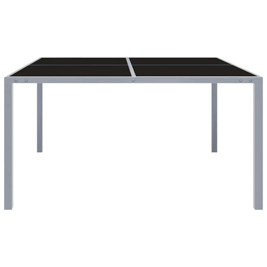 Garden Table | Grey | Powder-coated steel, tempered glass