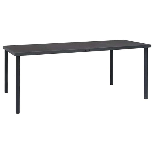 Outdoor Dining Table | Anthracite | Glass, Powder-Coated Steel | Large
