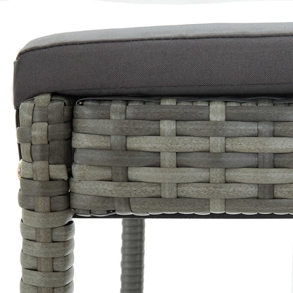 Garden Bar Stools with Cushions 4 pcs Gray Poly Rattan