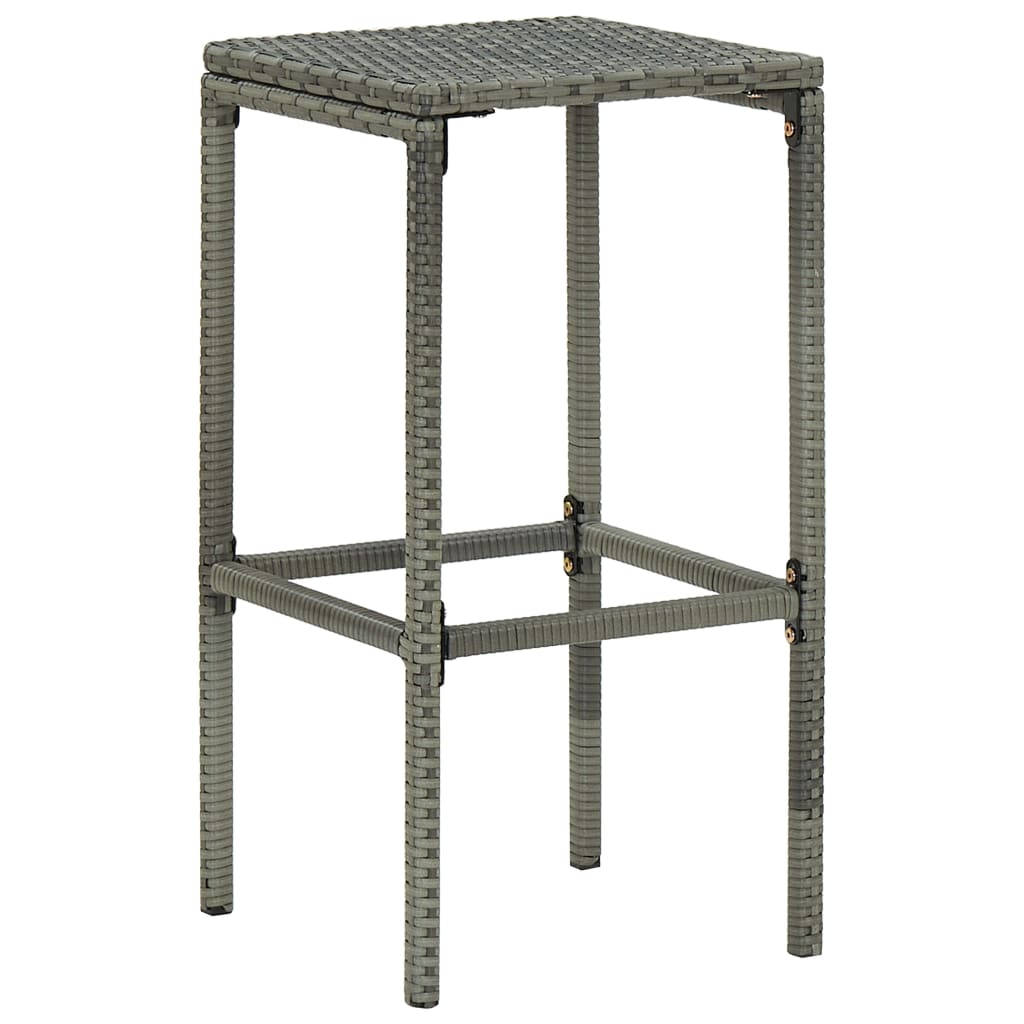Bar Stools with Cushions 6 pcs Gray Poly Rattan