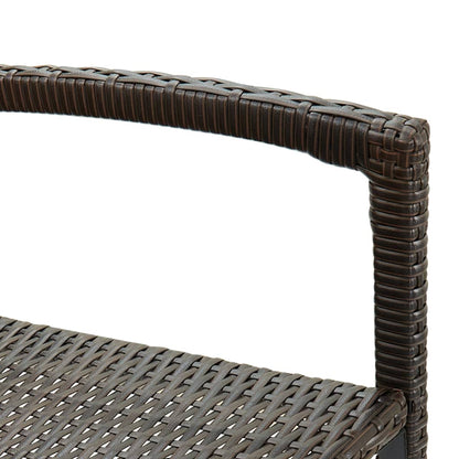 Bar Stool | Set of 4 | Brown | PE rattan, powder-coated steel | Medium