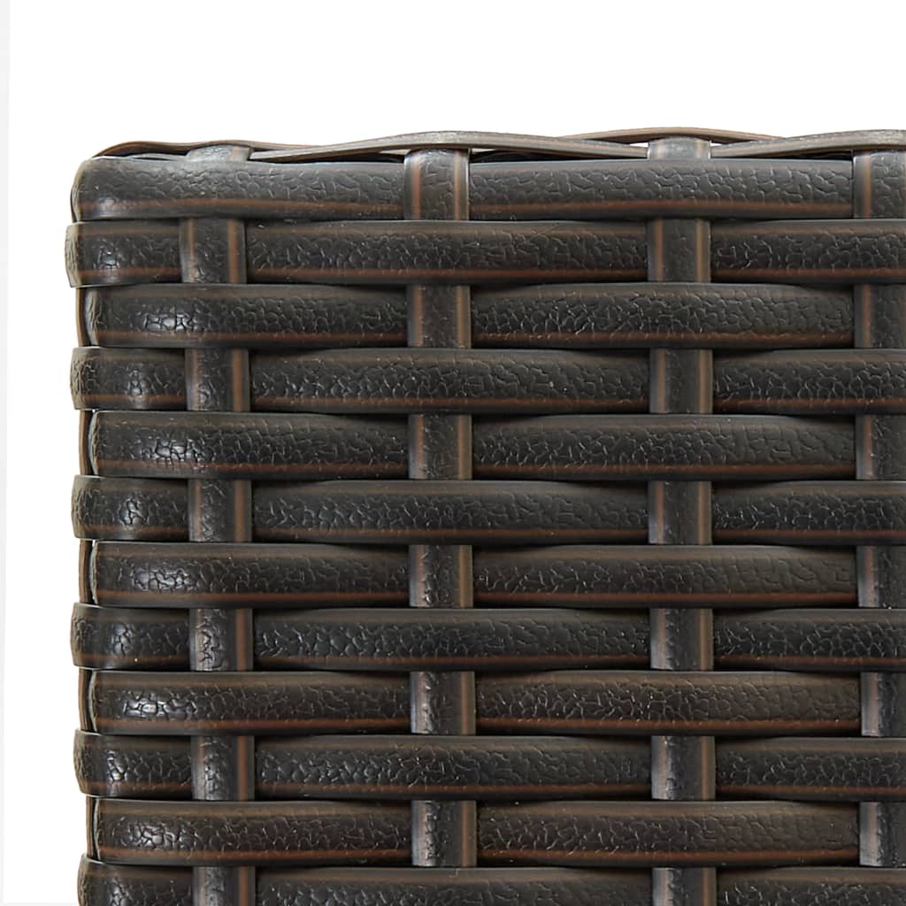 Bar Stool | Set of 4 | Brown | PE rattan, powder-coated steel | Medium