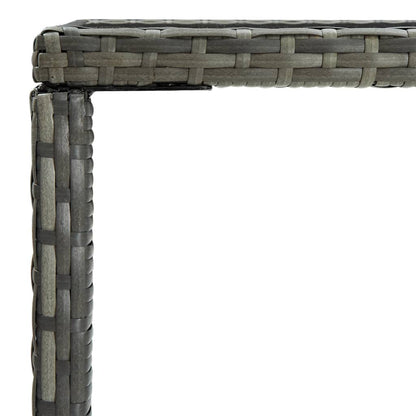 Bar Table Grey PE Rattan Medium Durable Bar Table Square