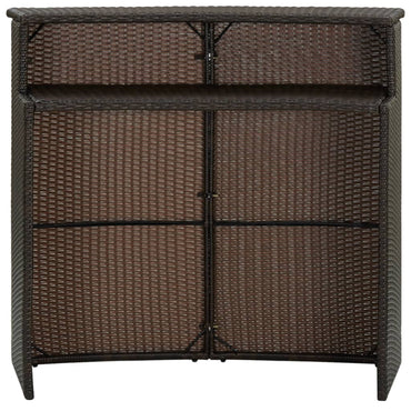 Garden Bar Table Brown 120x55x110 cm Poly Rattan