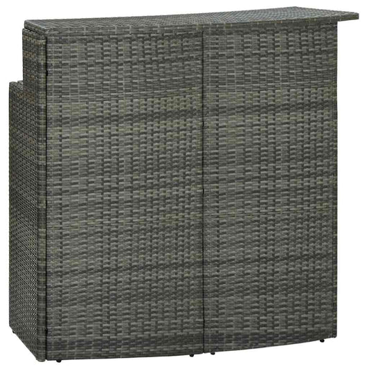 Bar Table | Grey | PE Rattan, Powder-Coated Steel | Medium | Bar Table
