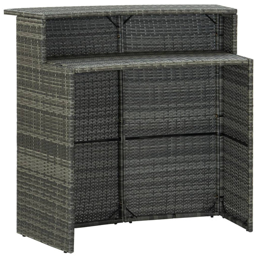 Bar Table | Grey | PE Rattan, Powder-Coated Steel | Medium | Bar Table