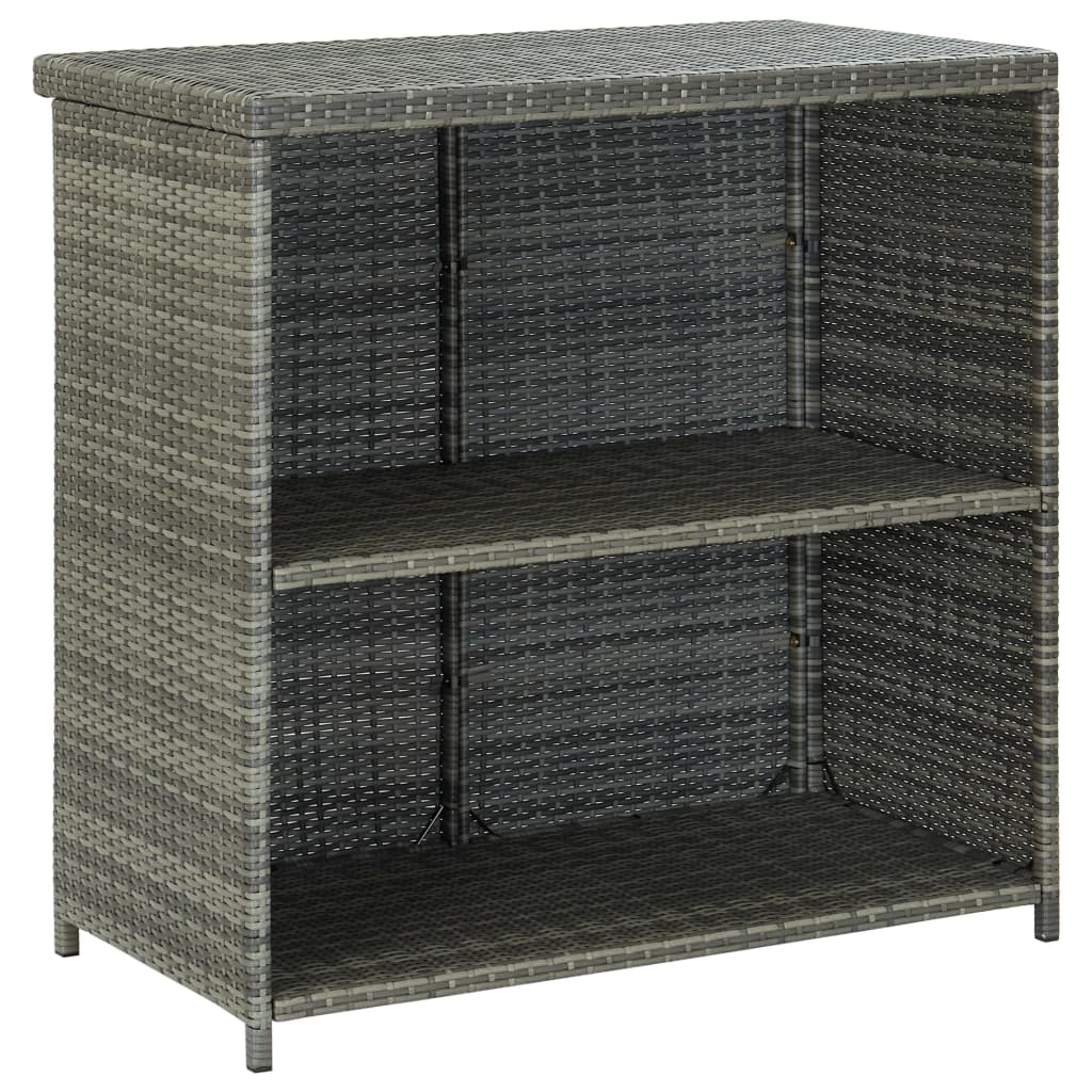 3 Piece Bar Set Poly Rattan Gray
