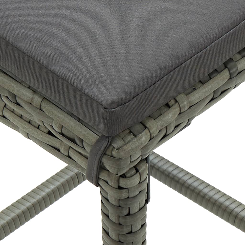 3 Piece Bar Set Poly Rattan Gray