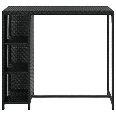 Bar Table with Storage Rack Black 120x60x110 cm Poly Rattan