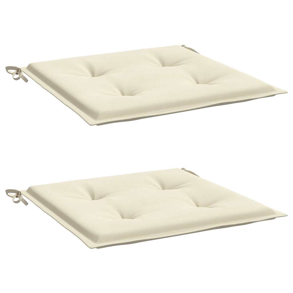 Garden Chair Cushions 2 pcs Cream 15.7"x15.7"x1.6" Oxford Fabric