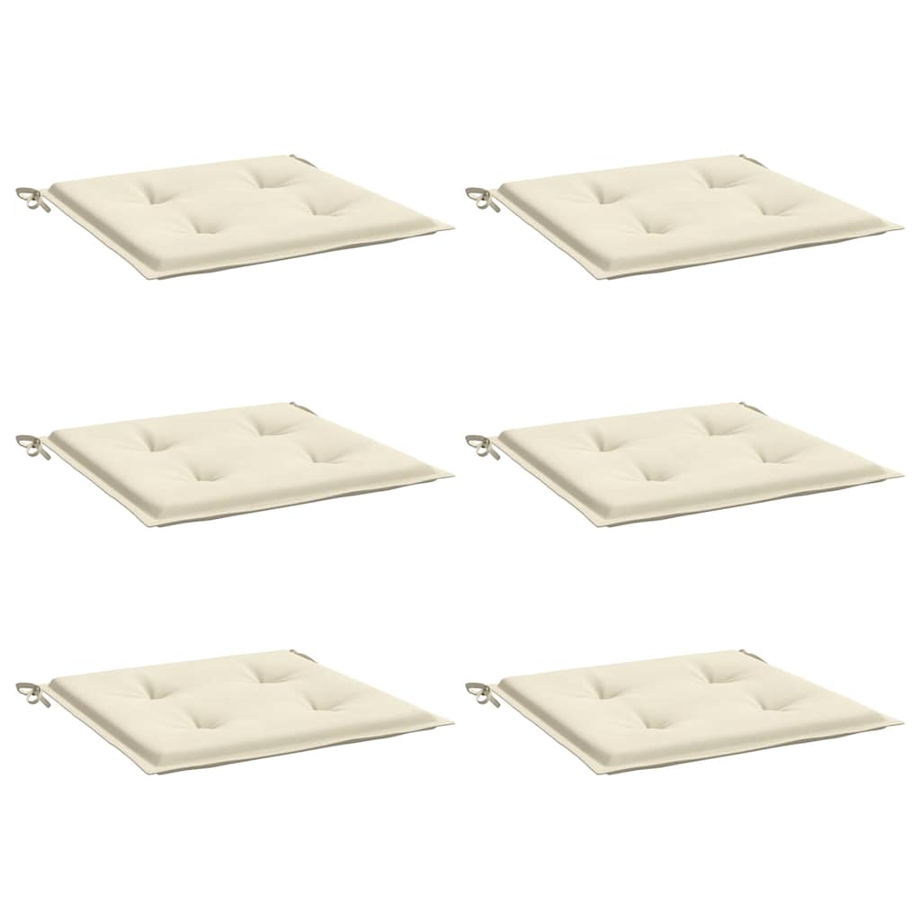Garden Chair Cushions 6 pcs Cream 15.7"x15.7"x1.6" Oxford Fabric