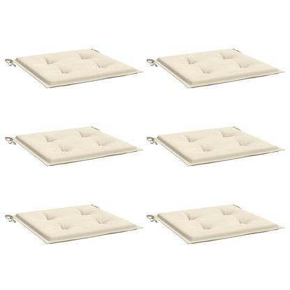 Garden Chair Cushions 6 pcs Cream 15.7"x15.7"x1.6" Oxford Fabric