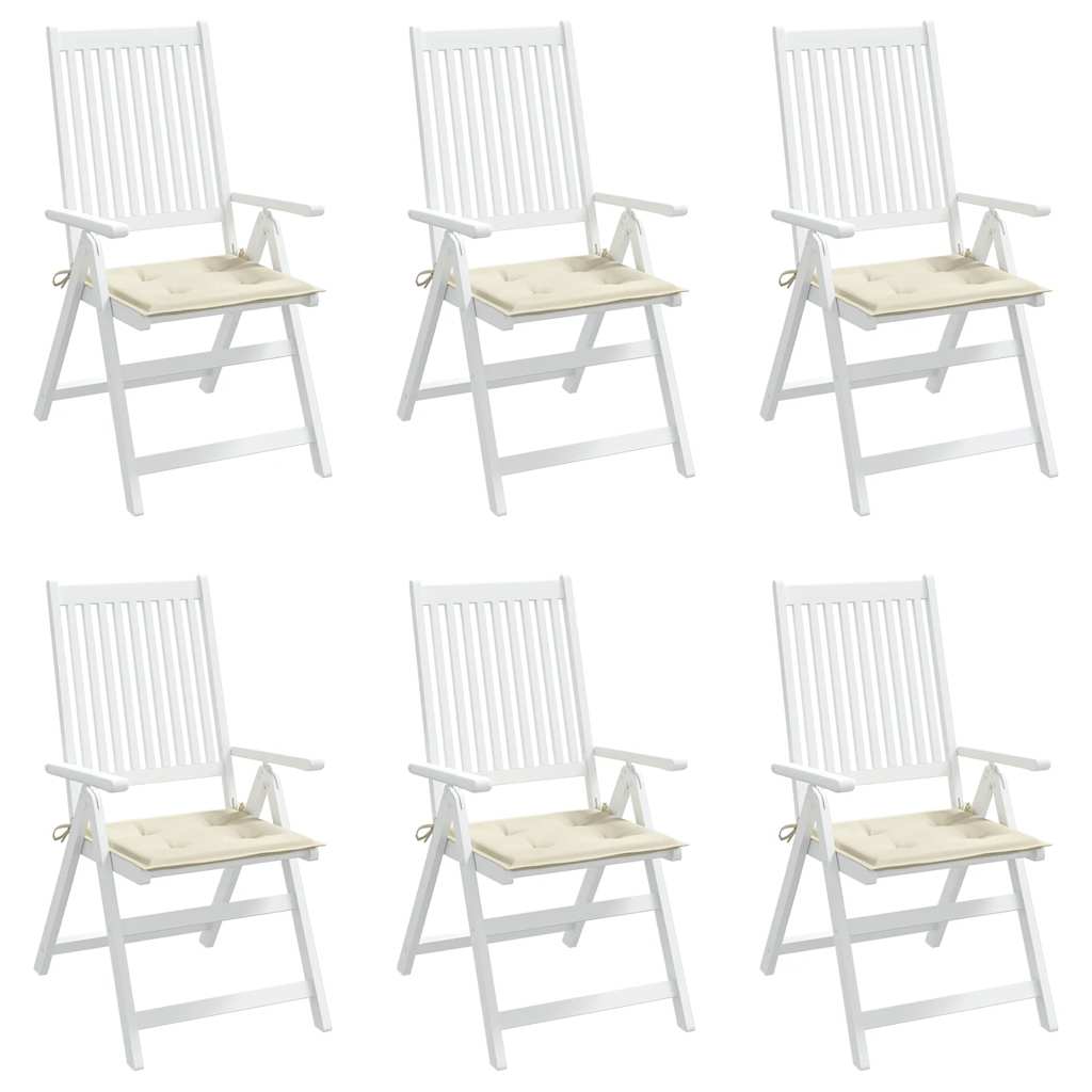 Garden Chair Cushions 6 pcs Cream 15.7"x15.7"x1.6" Oxford Fabric