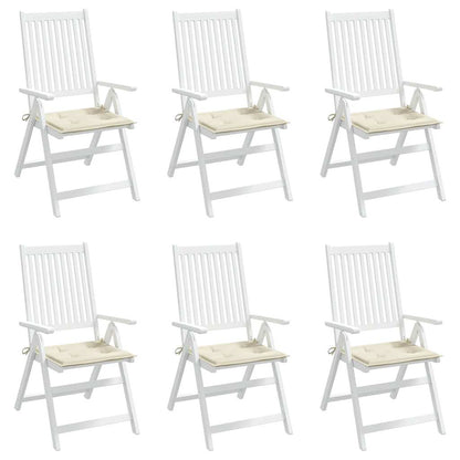 Garden Chair Cushions 6 pcs Cream 15.7"x15.7"x1.6" Oxford Fabric