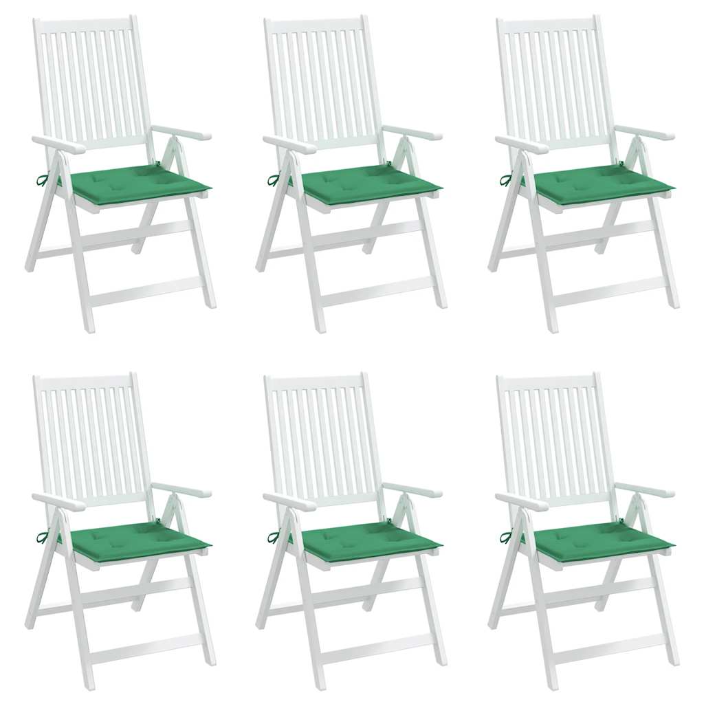Garden Chair Cushions 6 pcs Green 15.7"x15.7"x1.6" Oxford Fabric