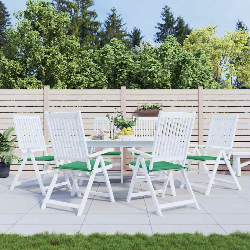 Garden Chair Cushions 6 pcs Green 15.7"x15.7"x1.6" Oxford Fabric