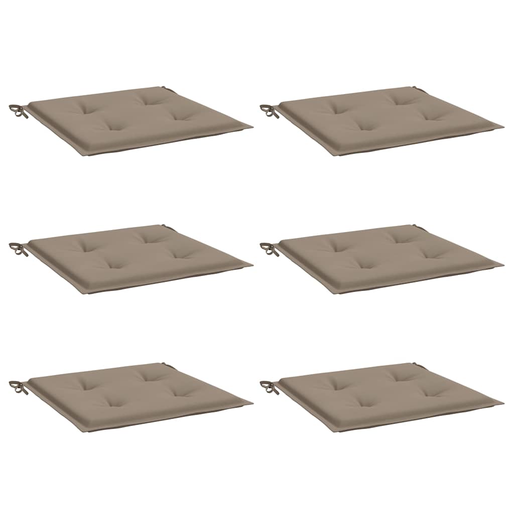 Garden Chair Cushions 6 pcs Taupe 15.7"x15.7"x1.6" Oxford Fabric
