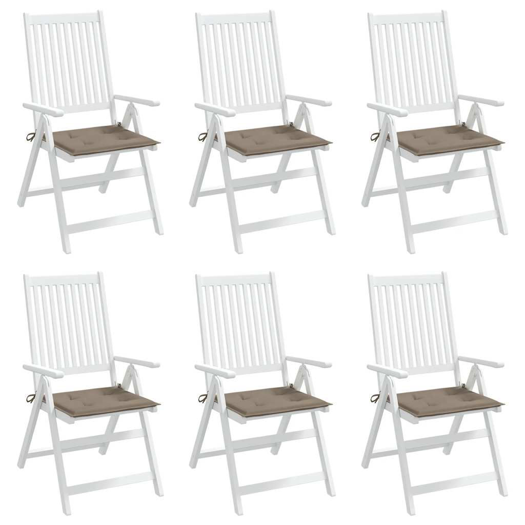 Garden Chair Cushions 6 pcs Taupe 15.7"x15.7"x1.6" Oxford Fabric