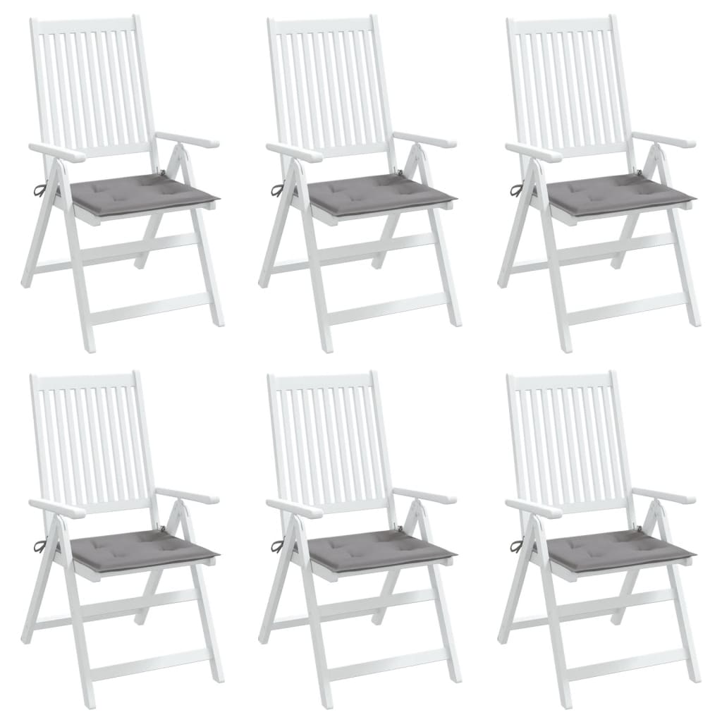 Garden Chair Cushions 6 pcs Gray 19.7"x19.7"x1.6" Oxford Fabric