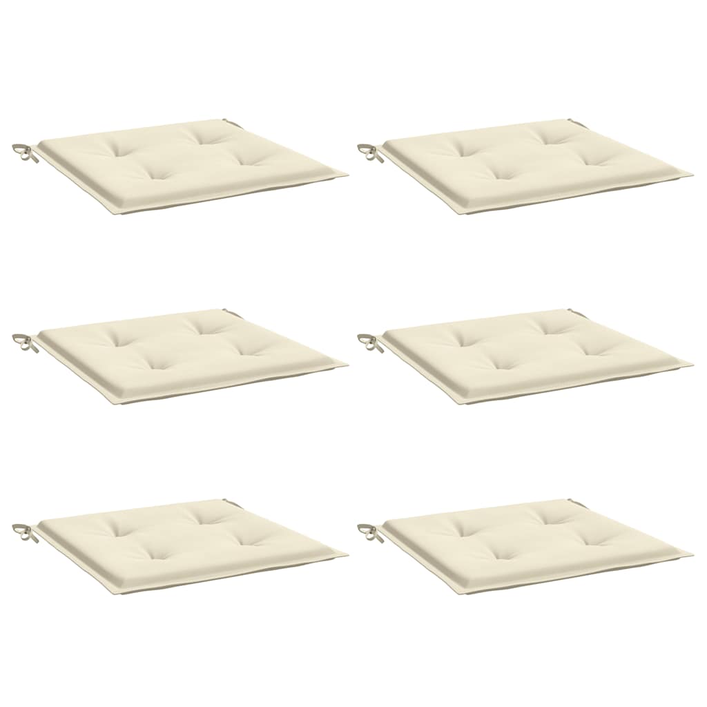 Garden Chair Cushions 6 pcs Cream 19.7"x19.7"x0.8" Oxford Fabric