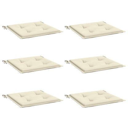Garden Chair Cushions 6 pcs Cream 19.7"x19.7"x0.8" Oxford Fabric