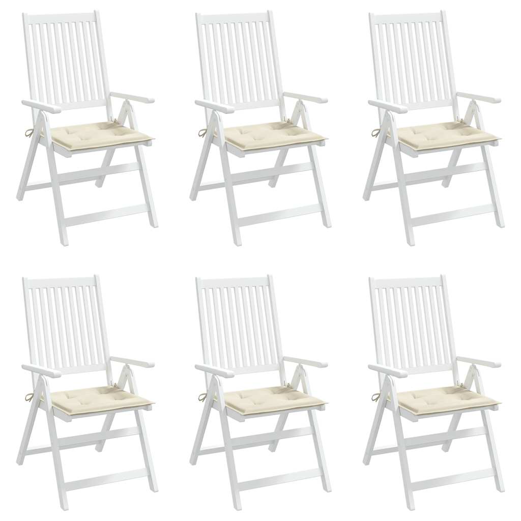 Garden Chair Cushions 6 pcs Cream 19.7"x19.7"x0.8" Oxford Fabric