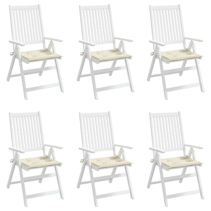 Garden Chair Cushions 6 pcs Cream 19.7"x19.7"x0.8" Oxford Fabric