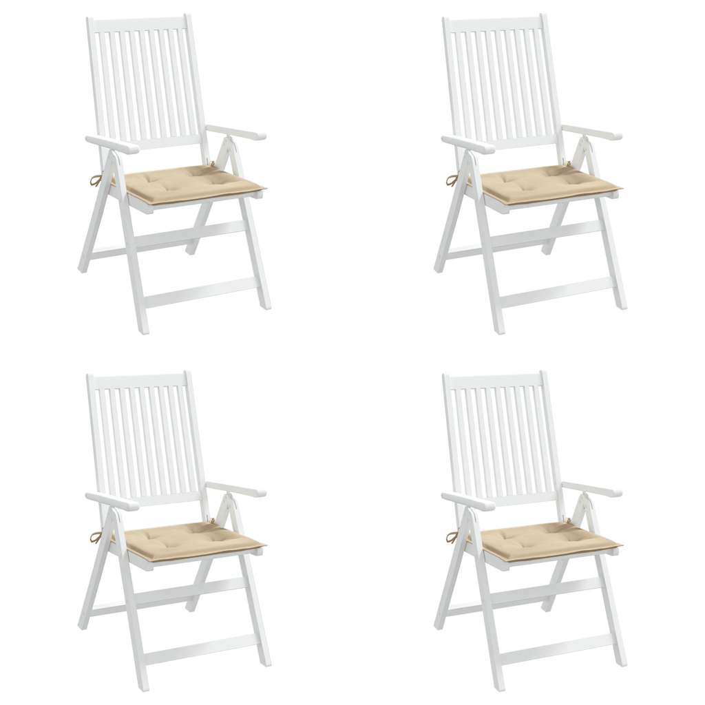 Garden Chair Cushions 4 pcs Beige 19.7"x19.7"x1.6" Oxford Fabric