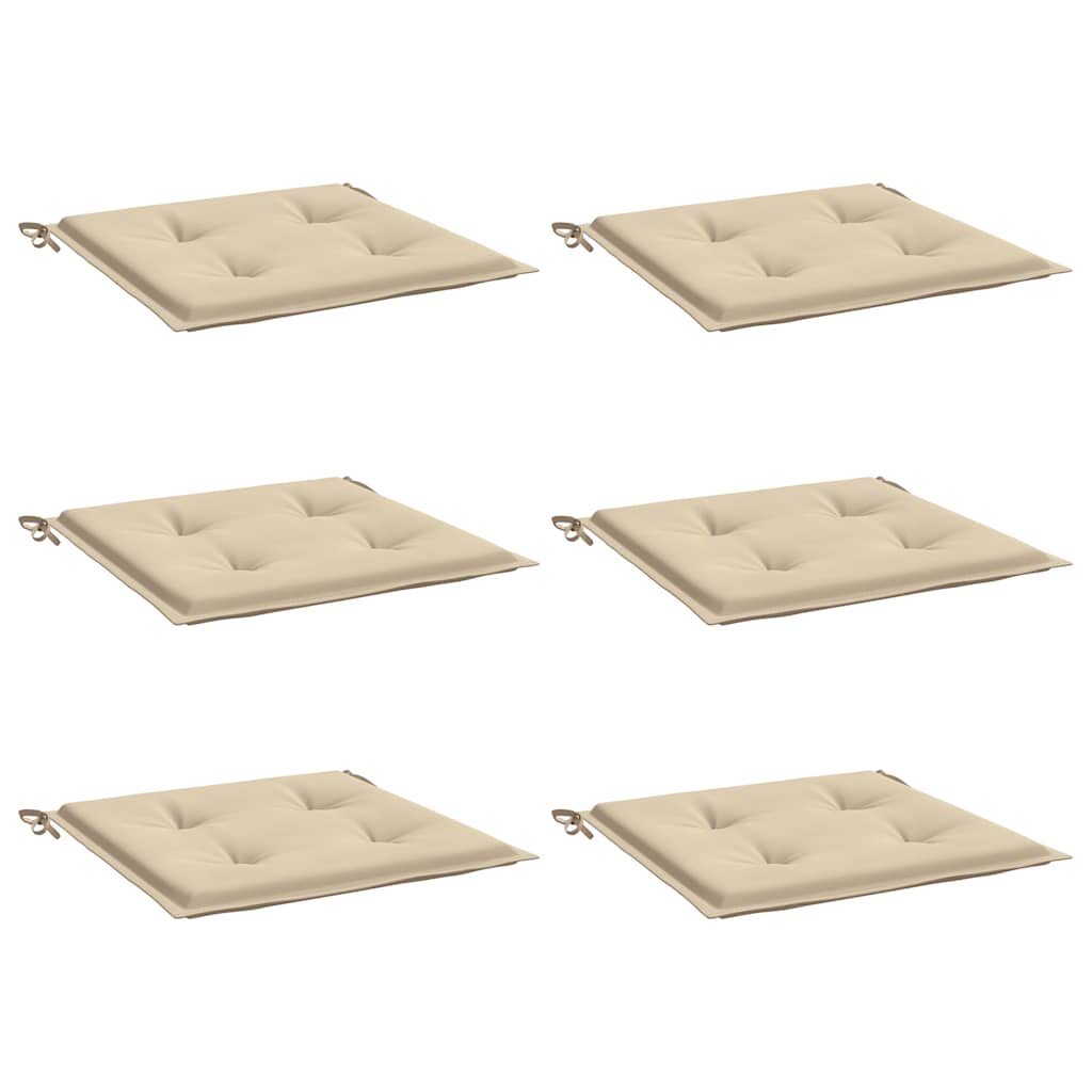 Garden Chair Cushions 6 pcs Beige 19.7"x19.7"x1.6" Oxford Fabric