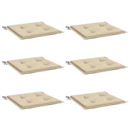 Garden Chair Cushions 6 pcs Beige 19.7"x19.7"x1.6" Oxford Fabric