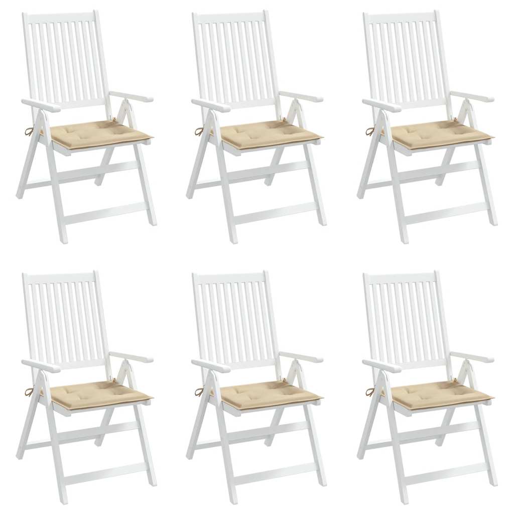 Garden Chair Cushions 6 pcs Beige 19.7"x19.7"x1.6" Oxford Fabric