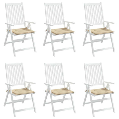 Garden Chair Cushions 6 pcs Beige 19.7"x19.7"x1.6" Oxford Fabric