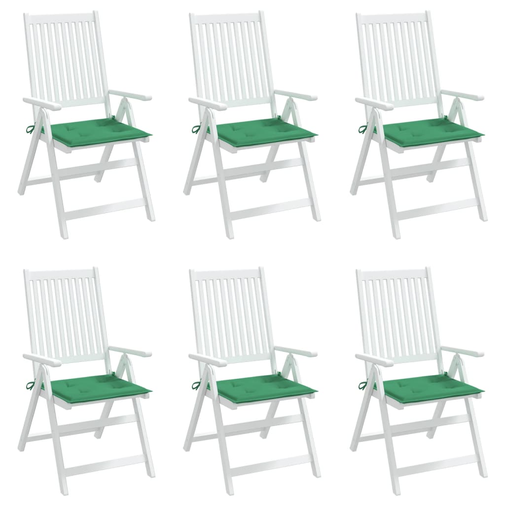 Garden Chair Cushions 6 pcs Green 19.7"x19.7"x1.6" Oxford Fabric