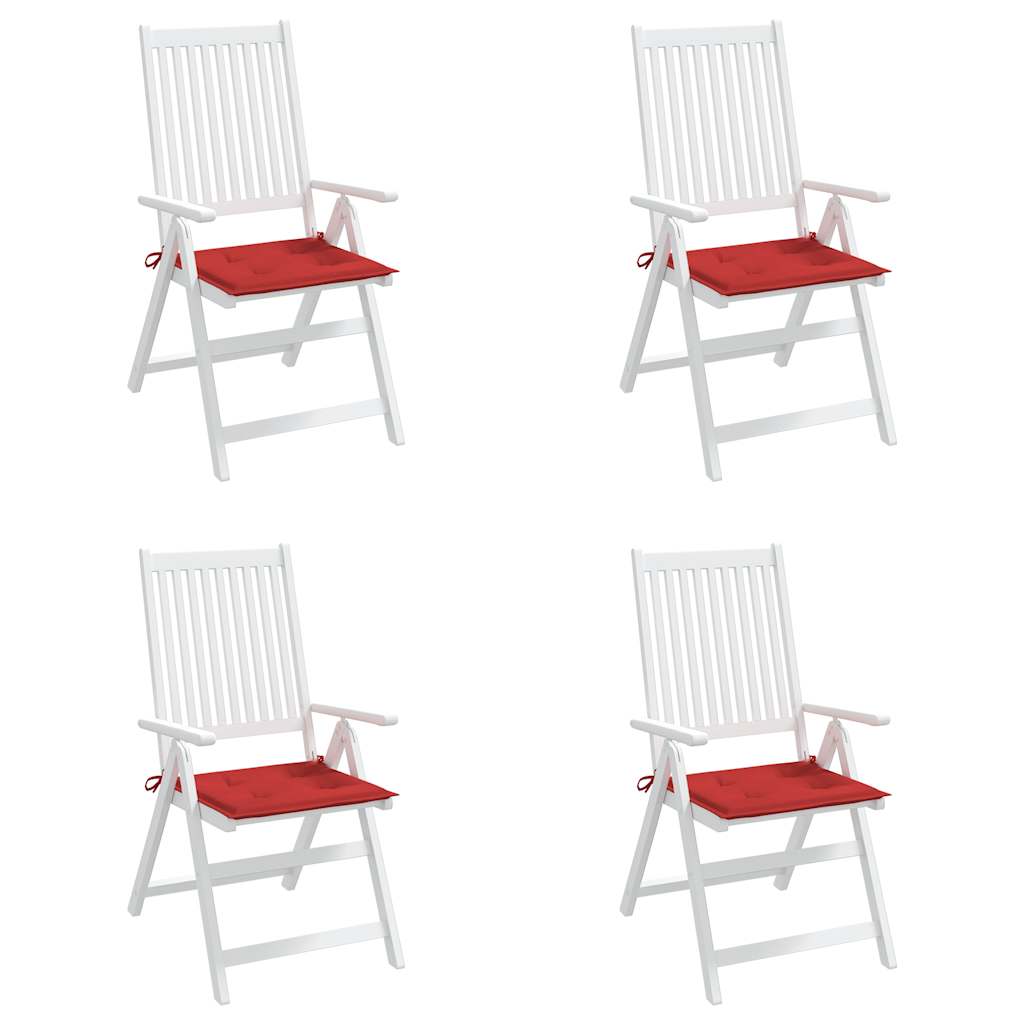 Garden Chair Cushions 4 pcs Red 19.7"x19.7"x1.6" Oxford Fabric