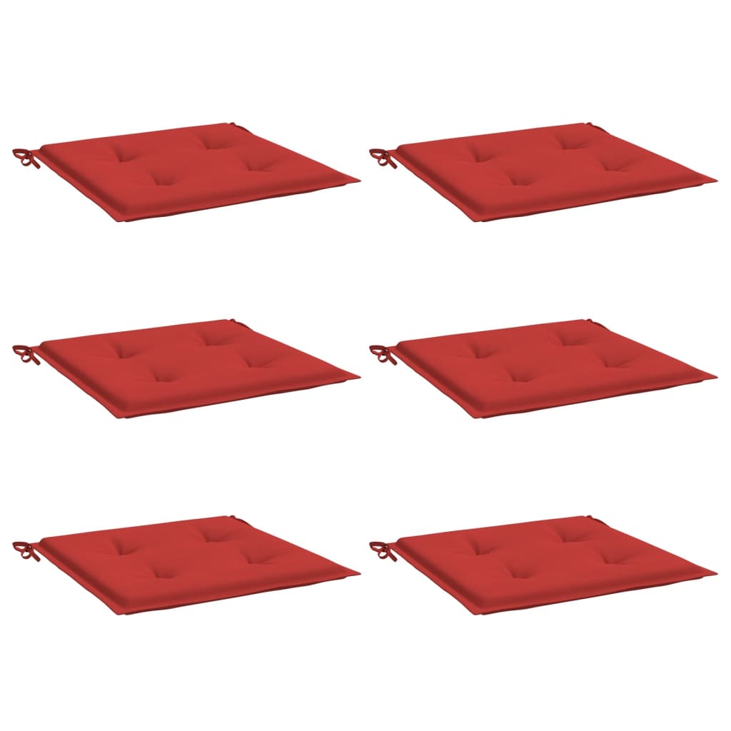 Garden Chair Cushions 6 pcs Red 19.7"x19.7"x1.6" Oxford Fabric