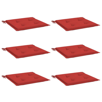 Garden Chair Cushions 6 pcs Red 19.7"x19.7"x1.6" Oxford Fabric