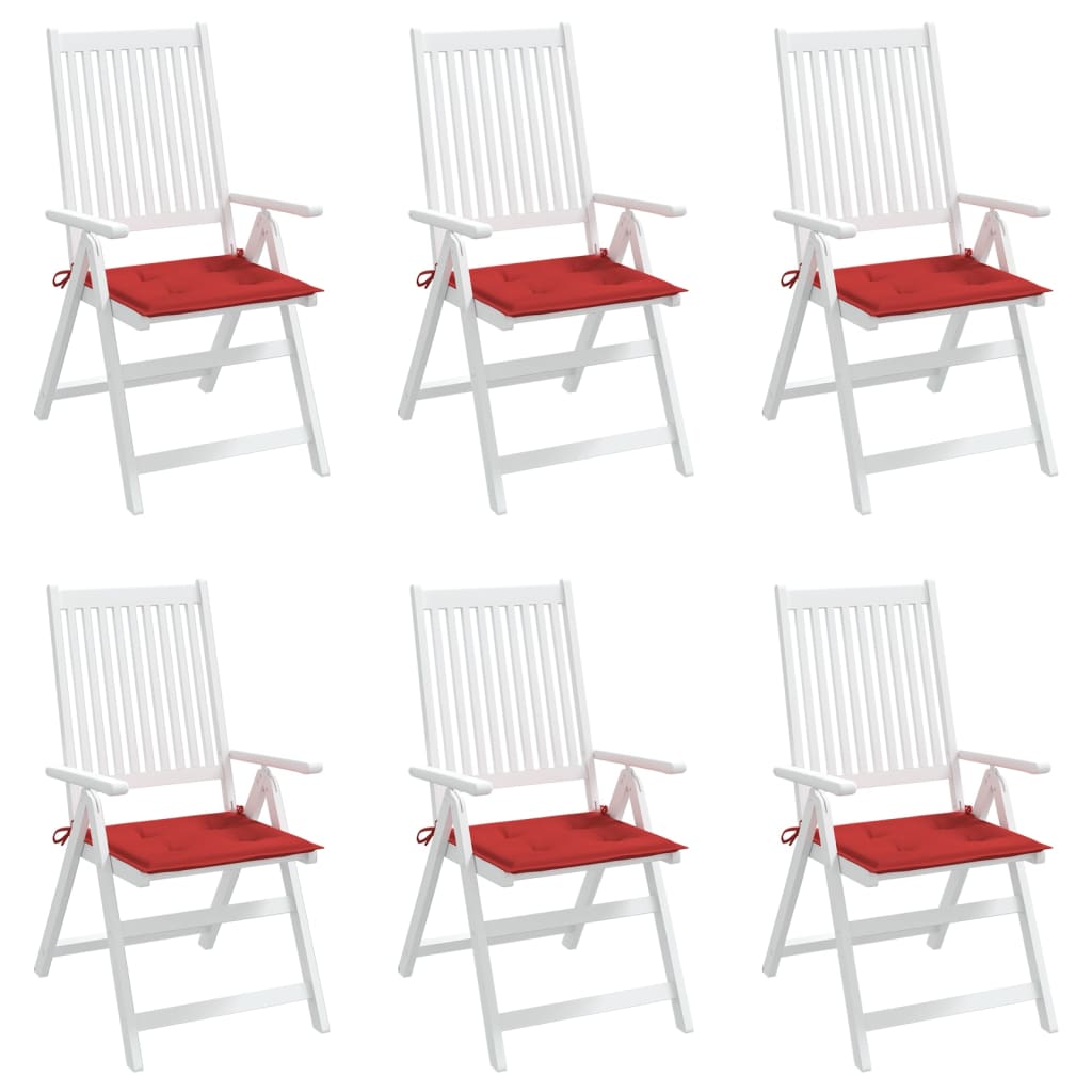 Garden Chair Cushions 6 pcs Red 19.7"x19.7"x1.6" Oxford Fabric