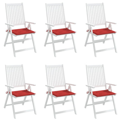 Garden Chair Cushions 6 pcs Red 19.7"x19.7"x1.6" Oxford Fabric