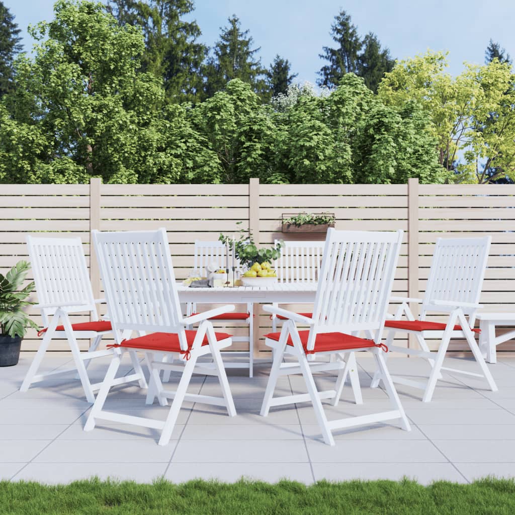 Garden Chair Cushions 6 pcs Red 19.7"x19.7"x1.6" Oxford Fabric