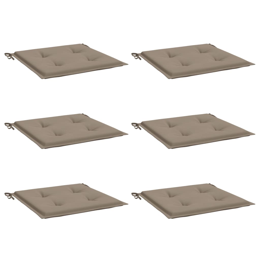 Garden Chair Cushions 6 pcs Taupe 19.7"x19.7"x1.6" Oxford Fabric
