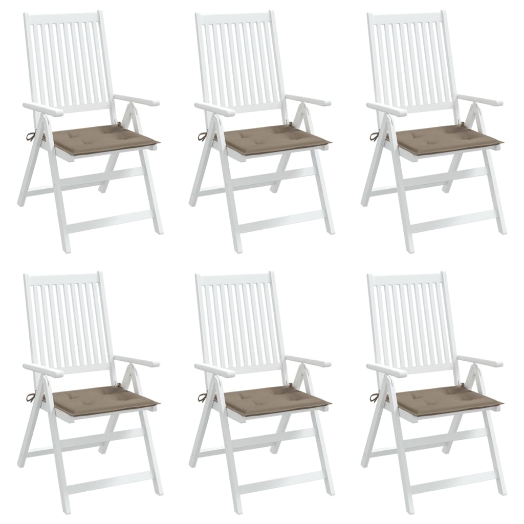 Garden Chair Cushions 6 pcs Taupe 19.7"x19.7"x1.6" Oxford Fabric