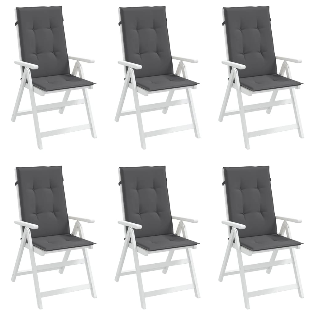 Garden Highback Chair Cushions 6 pcs Anthracite 47.2"x19.7"x1.2" Fabric