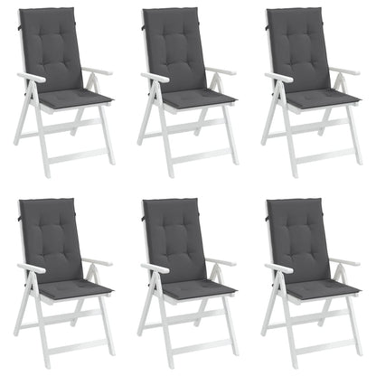 Garden Highback Chair Cushions 6 pcs Anthracite 47.2"x19.7"x1.2" Fabric