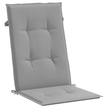 Garden Highback Chair Cushions 6 pcs Gray 47.2"x19.7"x1.2" Fabric