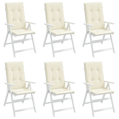 Garden Highback Chair Cushions 6 pcs Cream 47.2"x19.7"x1.2" Fabric