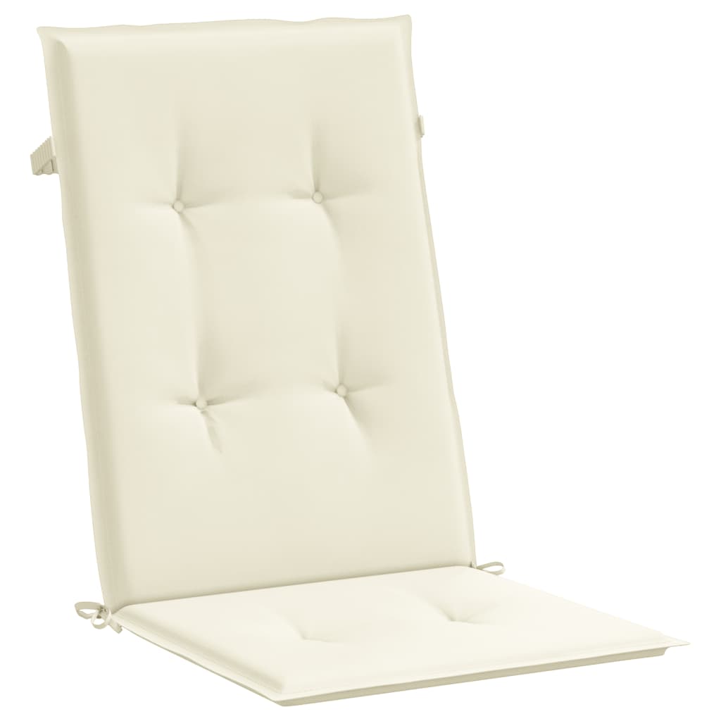 Garden Highback Chair Cushions 6 pcs Cream 47.2"x19.7"x1.2" Fabric