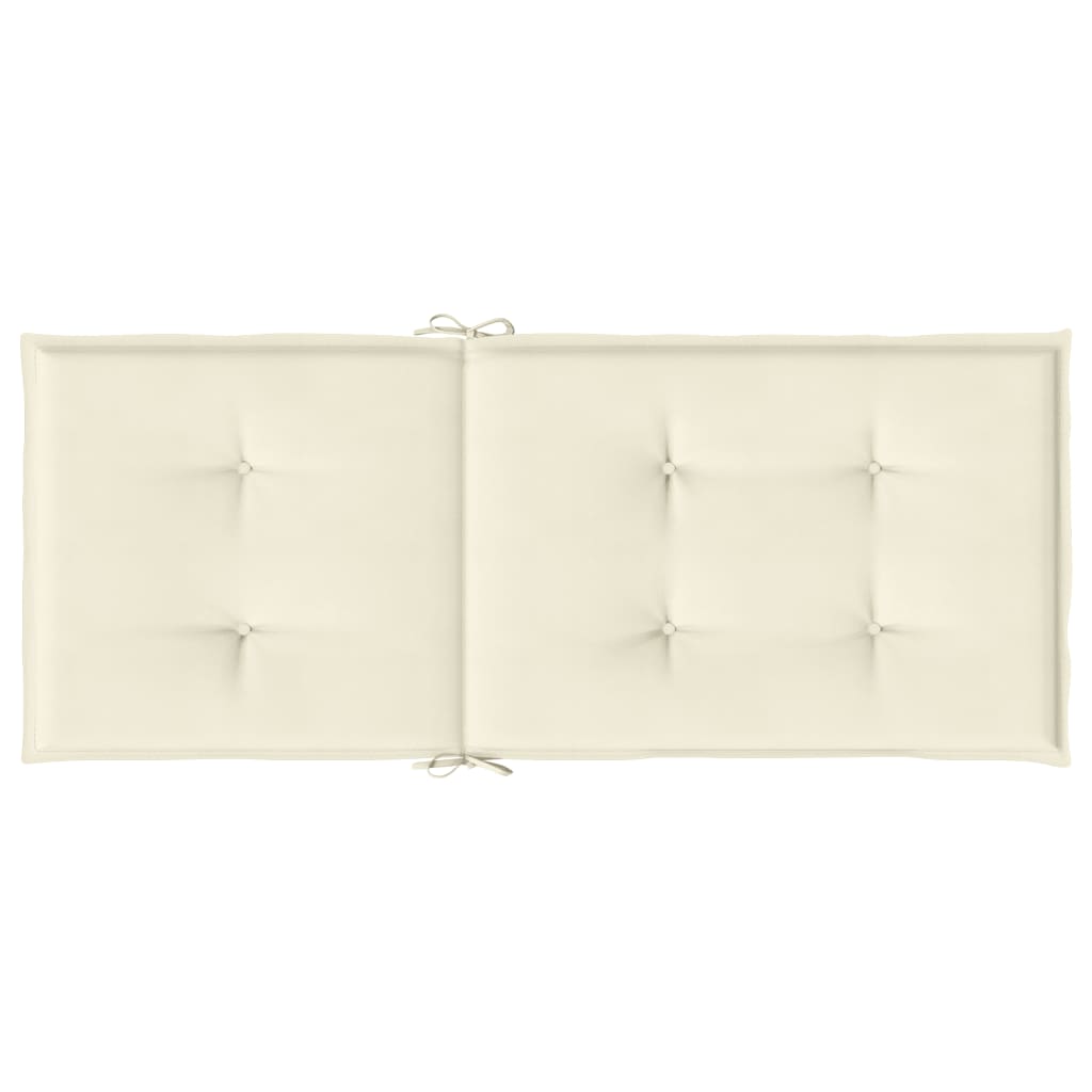 Garden Highback Chair Cushions 6 pcs Cream 47.2"x19.7"x1.2" Fabric